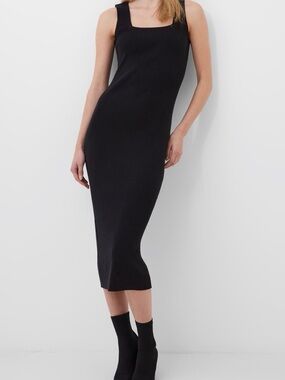 French connection Classic Black Sleeveless Maxi Dress - Sleek Tank Style